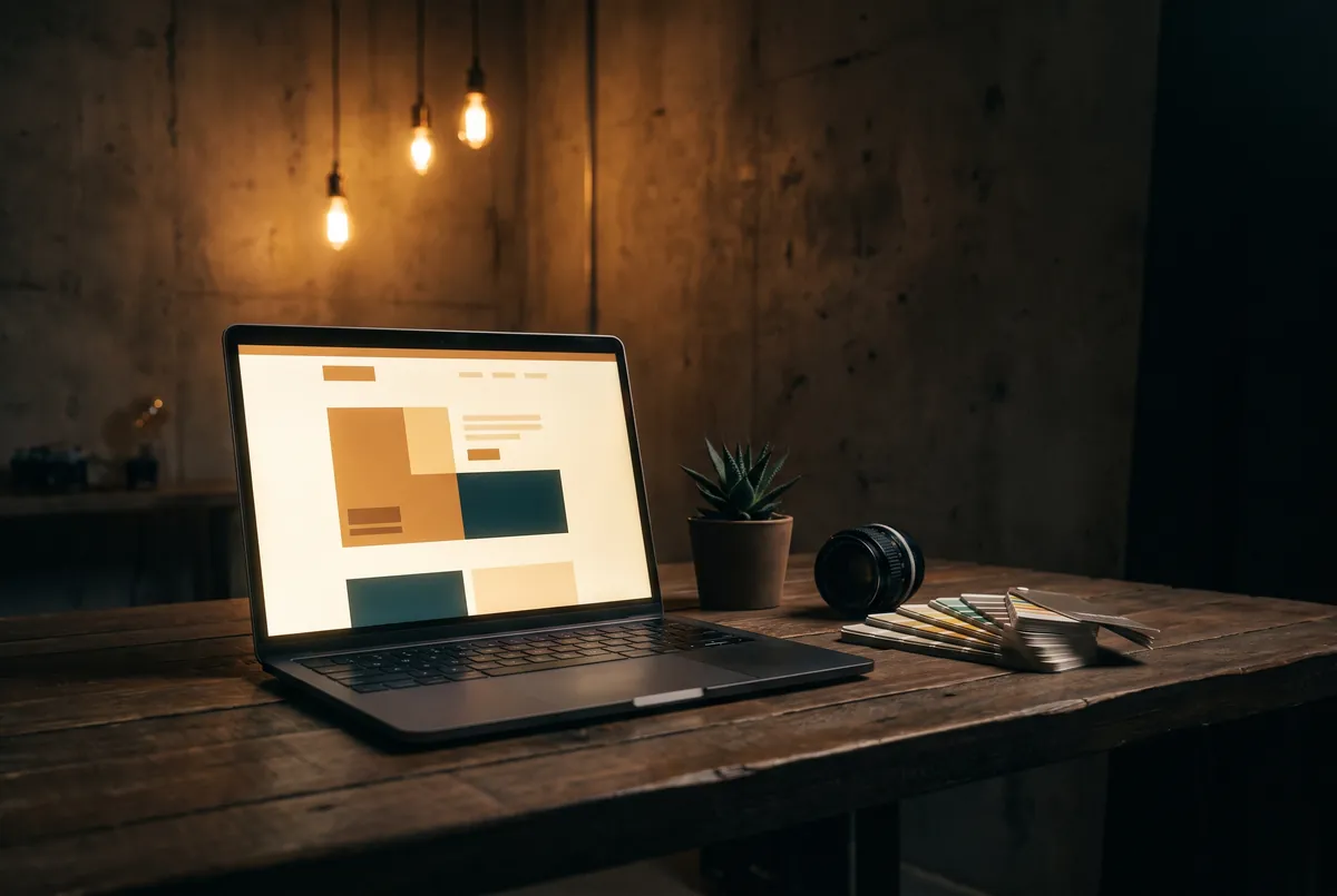 Individuelles Website-Layout auf einem Bildschirm in einem Kreativ-Studio in Erlangen